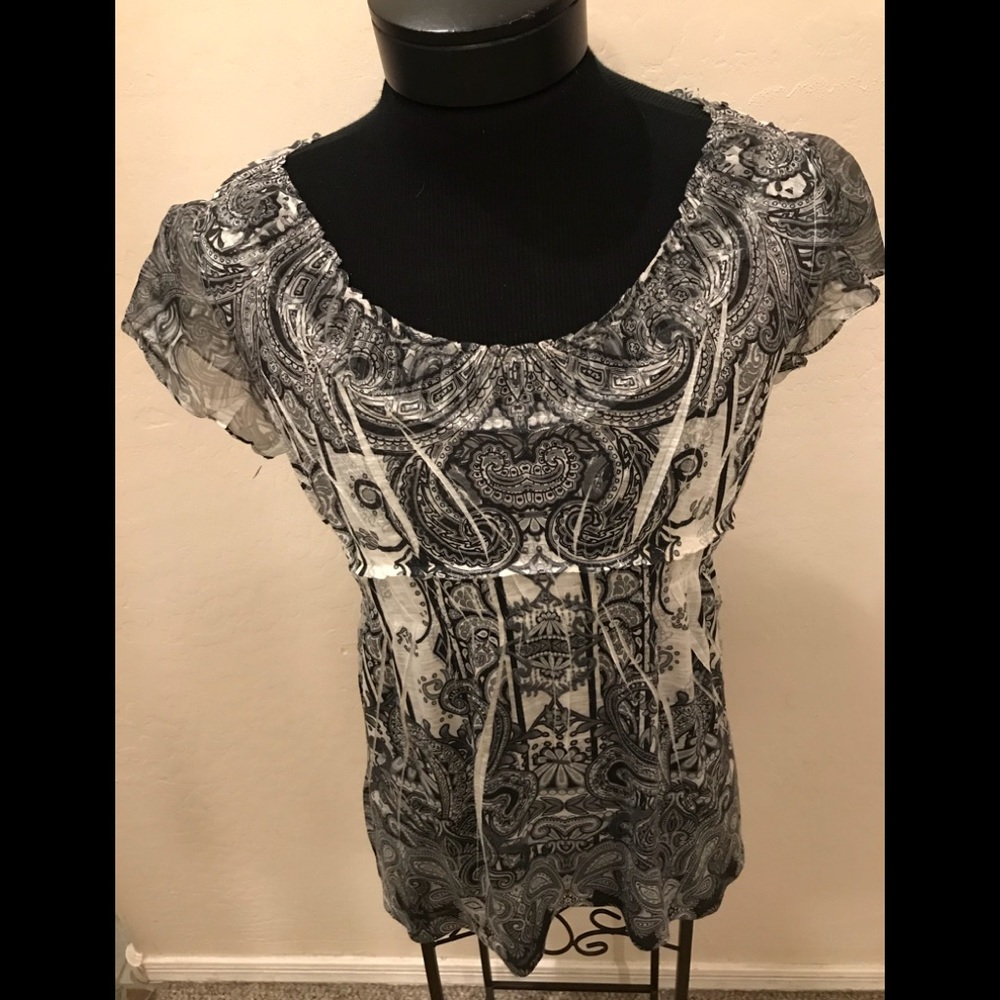 NEW Blk/Wht/Gray ONEWORLD Sz L Top